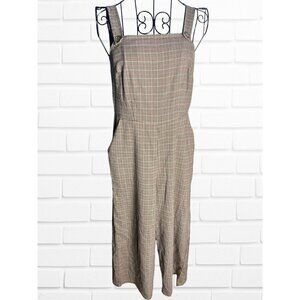 Gypsies & Moondust Women's S Overall Jumpsuit Checkered Plaid Square Neck